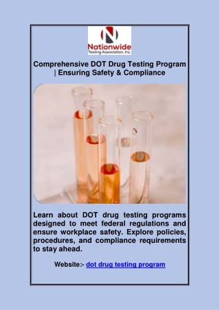 Comprehensive DOT Drug Testing Program | Ensuring Safety & Compliance