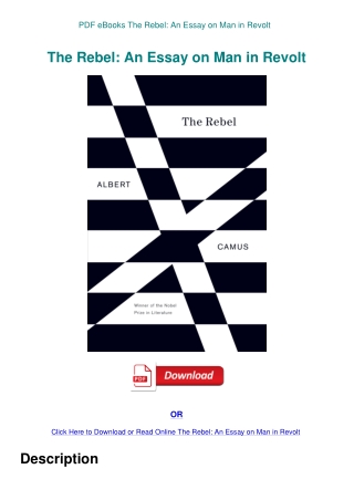 PDF eBooks The Rebel An Essay on Man in Revolt