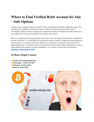 Where to Find Verified Bybit Account for Sale – Safe Options