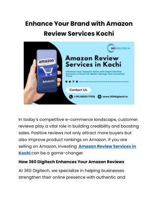 Trusted Amazon Review Services in Kochi for Growth