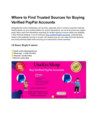 Where to Find Trusted Sources for Buying Verified PayPal Accounts