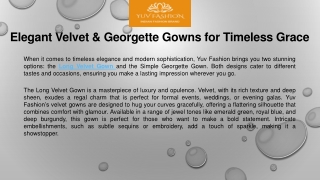 Elegant Velvet & Georgette Gowns for Timeless Grace