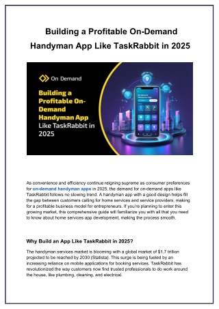 Building a Profitable On-Demand Handyman App Like TaskRabbit in 2025