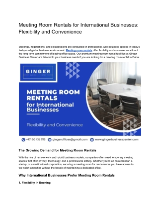 Meeting Room Rentals for International Businesses_ Flexibility and Convenience