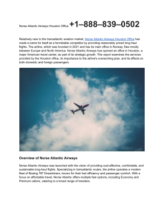 Norse Atlantic Airways Houston Office