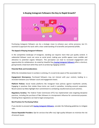 Is Buying Instagram Followers the Key to Rapid Growth