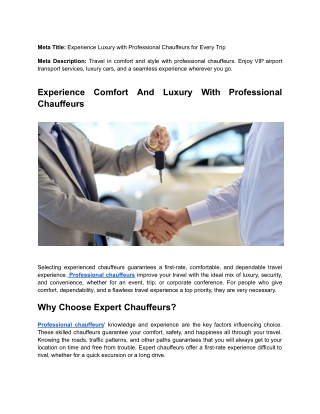 Experience Comfort and Luxury with Professional Chauffeurs (1)