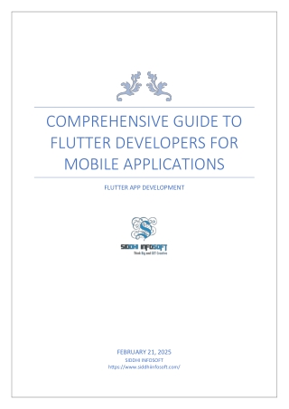 Comprehensive Guide to Flutter Developers for Mobile Applications PDF