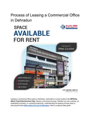 Process Of Leasing A Commercial Office in Dehradun