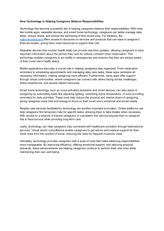 How Technology is Helping Caregivers Balance Responsibilities