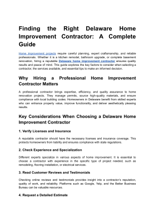 Finding the Right Delaware Home Improvement Contractor_ A Complete Guide