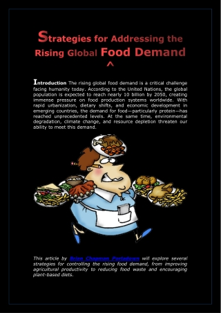 Brian Chapman Portadown |Strategies for Addressing the Rising Global Food Demand