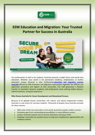 EEM Education and Migration: Your Australia Success Trusted Partner 