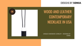 Wood and Leather Contemporary Necklace in USA