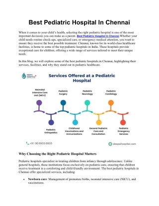 Best Pediatric Hospital In Chennai 3