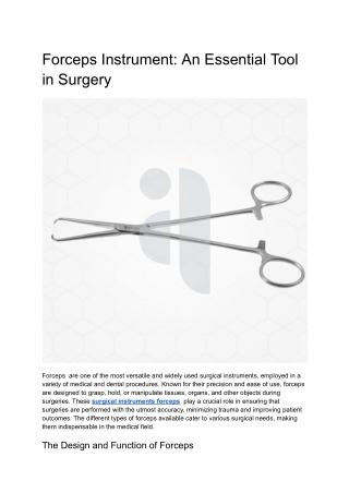 surgical instruments forceps