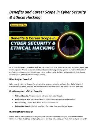 Benefits & Career Scope in Cyber Security & Ethical Hacking