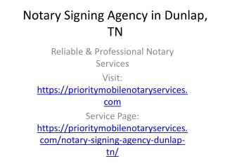 Notary Signing Agency Dunlap TN