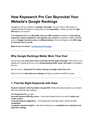 How Keysearch Pro Can Skyrocket Your Website's Google Rankings