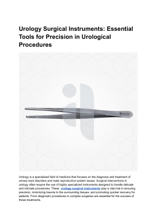 Urology Surgical Instruments