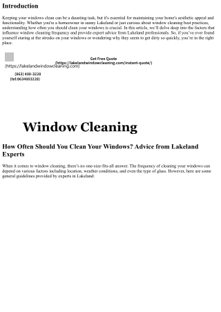 How Often Should You Clean Your Windows? Advice from Lakeland Experts