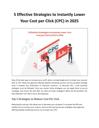 5 Effective Strategies to Instantly Lower Your Cost per Click (CPC) in 2025