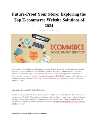 Future-Proof Your Store Exploring the Top E-commerce Website