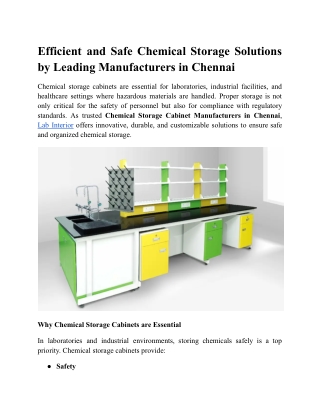 Fume Hood Manufacturers in Chennai