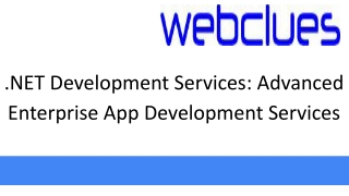 NET Development Services Advanced Enterprise App Development Services