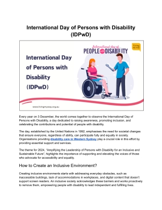 Guide to International Day of Persons with Disability