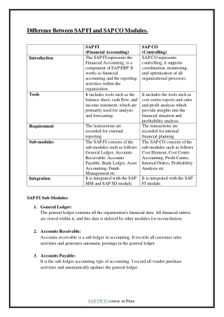 Difference Between SAP FI and SAP CO Modules