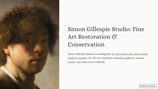 Expert Art Restoration in London | Simon Gillespie Studio