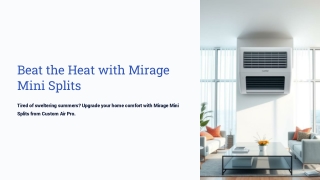 Custom Air Pro Your Trusted Source for Mirage Mini Splits in Buckeye, AZ!