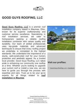 Good Guys Roofing, LLC