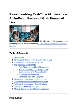 Revolutionizing Real-Time AI Interaction- An In-Depth Review of Grab Human AI Live