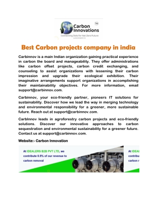 Best Carbon projects company in india
