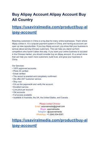 Buy Alipay Account Alipay Account Buy All Country