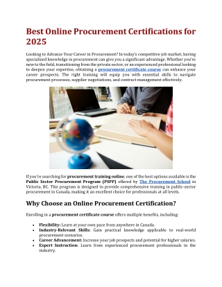 Best Online Procurement Certifications for 2025