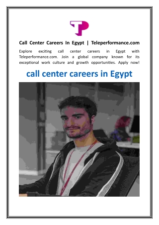 Call Center Careers In Egypt  Teleperformance.com