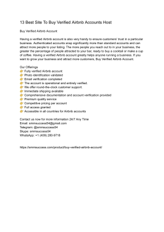 Buying verified Airbnb accounts in 2025-2026 can help hosts and renters bypass