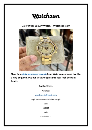 Daily Wear Luxury Watch  Watchzon