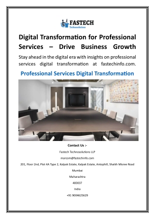 Digital Transformation for Professional Services – Drive Business Growth