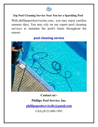 Top Pool Cleaning Service Near You for a Sparkling Pool