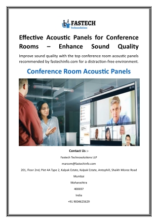 Effective Acoustic Panels for Conference Rooms – Enhance Sound Quality
