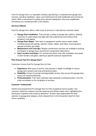 Fast Pro Garage Door