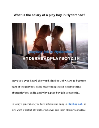 What is the salary of a play boy in Hyderabad?