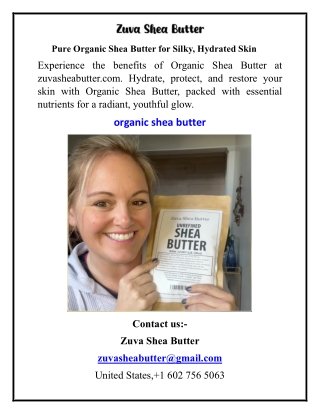 Pure Organic Shea Butter for Silky, Hydrated Skin