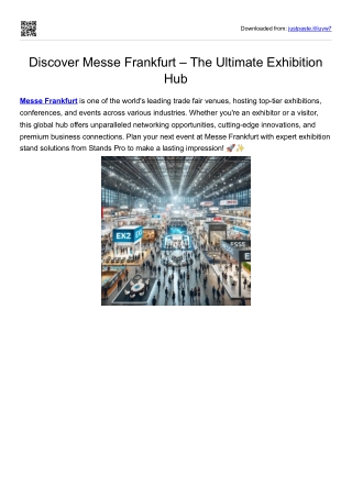 Discover Messe Frankfurt – The Ultimate Exhibition Hub