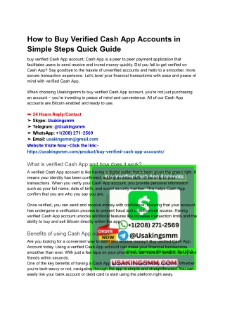 How to Buy Verified Cash App Accounts in Simple Steps Quick Guide