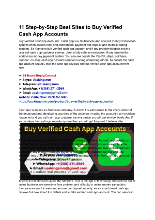 11 Step-by-Step Best Sites to Buy Verified Cash App Accounts